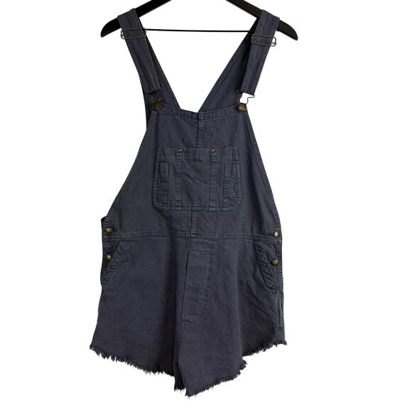 The Great. The Cut Off Overall in Marine Blue Gray Cotton - 1 Small